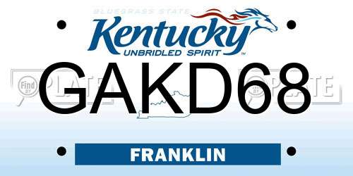 GAKD68 Kentucky License Plate
