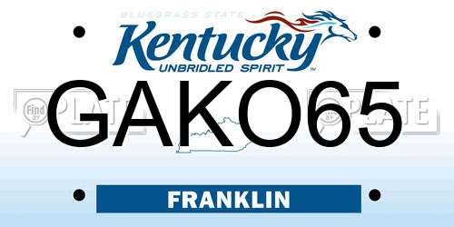 GAKO65 Kentucky License Plate