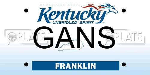 GANS Kentucky License Plate