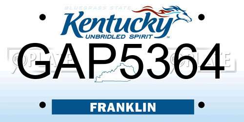 GAP5364 Kentucky License Plate