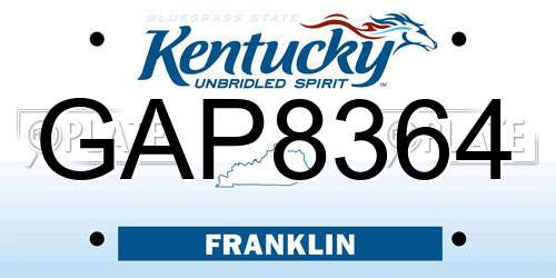 GAP8364 Kentucky License Plate