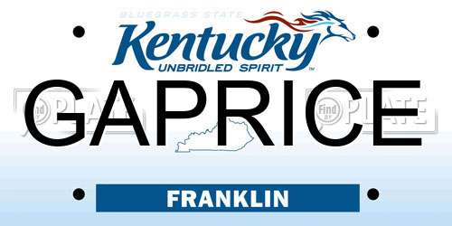 GAPRICE Kentucky License Plate