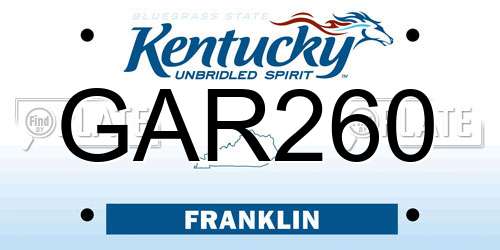 GAR260 Kentucky License Plate