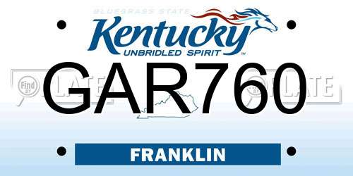 GAR760 Kentucky License Plate