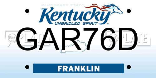 GAR76D Kentucky License Plate