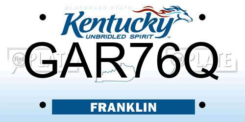 GAR76Q Kentucky License Plate