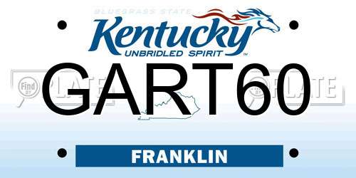 GART60 Kentucky License Plate