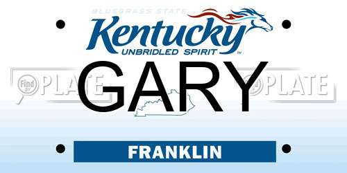 GARY Kentucky License Plate