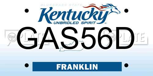 GAS56D Kentucky License Plate