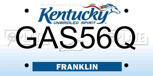 GAS56Q Kentucky License Plate