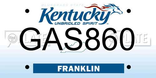 GAS860 Kentucky License Plate