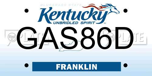 GAS86D Kentucky License Plate