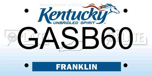 GASB60 Kentucky License Plate