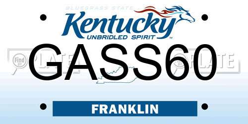GASS60 Kentucky License Plate