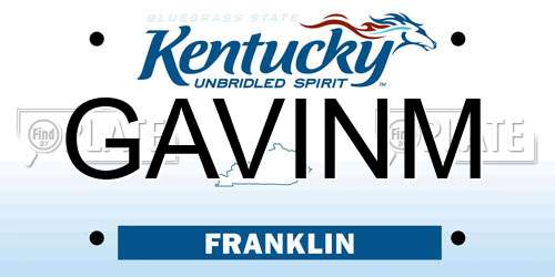 GAVINM Kentucky License Plate