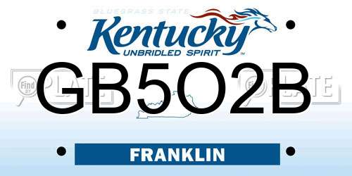 GB5O2B Kentucky License Plate