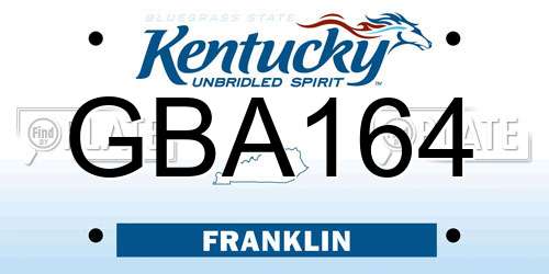 GBA164 Kentucky License Plate