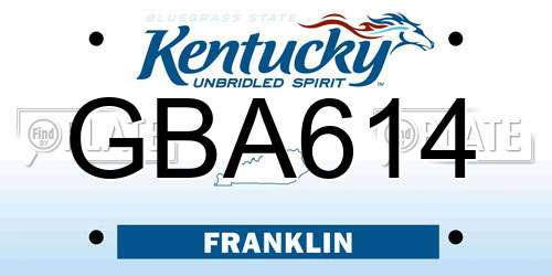 GBA614 Kentucky License Plate