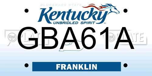 GBA61A Kentucky License Plate
