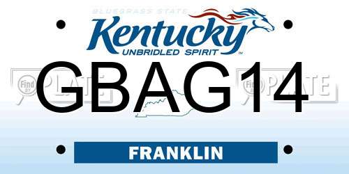 GBAG14 Kentucky License Plate