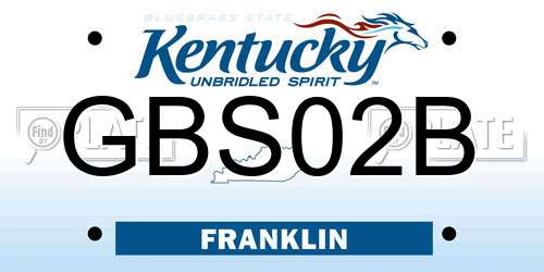GBS02B Kentucky License Plate