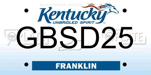 GBSD25 Kentucky License Plate