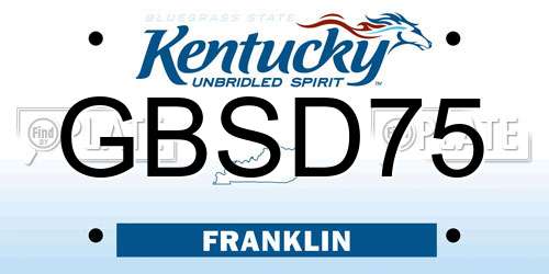GBSD75 Kentucky License Plate