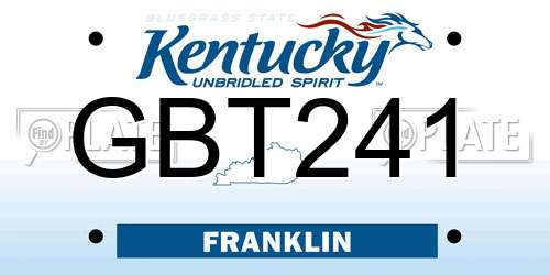 GBT241 Kentucky License Plate