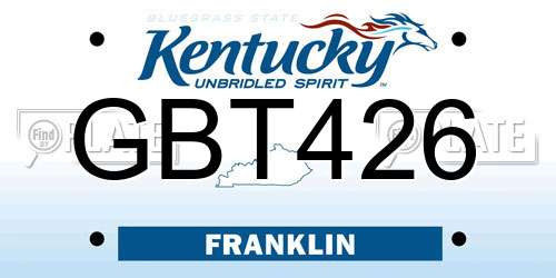GBT426 Kentucky License Plate