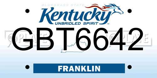 GBT6642 Kentucky License Plate