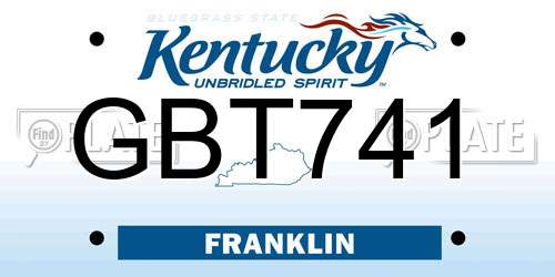 GBT741 Kentucky License Plate