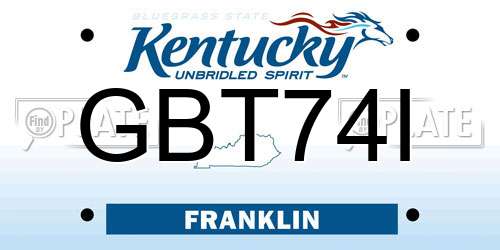 GBT74I Kentucky License Plate