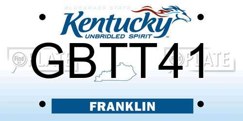 GBTT41 Kentucky License Plate
