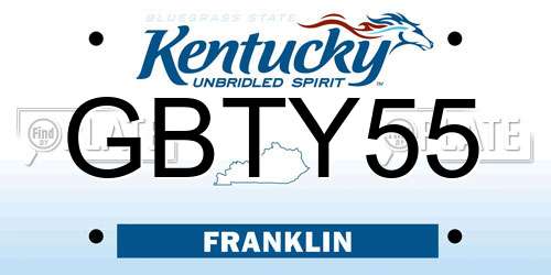 GBTY55 Kentucky License Plate