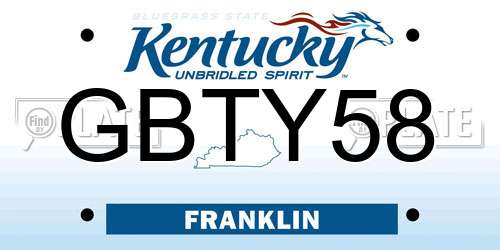 GBTY58 Kentucky License Plate