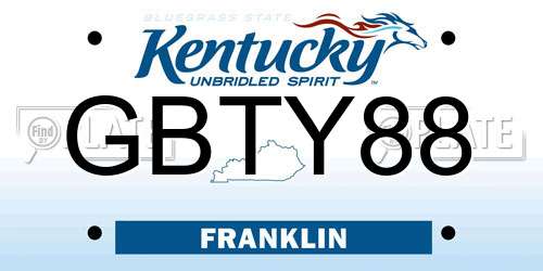 GBTY88 Kentucky License Plate