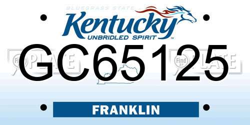 GC65125 Kentucky License Plate