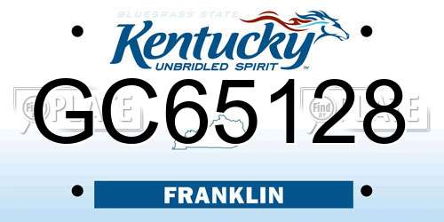 GC65128 Kentucky License Plate