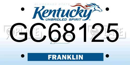 GC68125 Kentucky License Plate