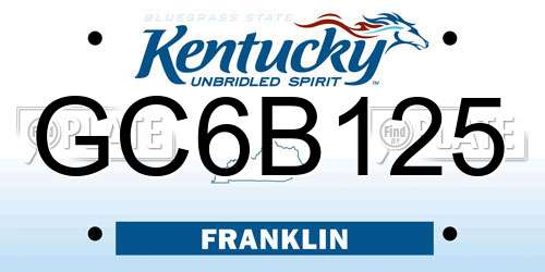 GC6B125 Kentucky License Plate