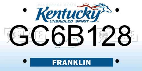 GC6B128 Kentucky License Plate