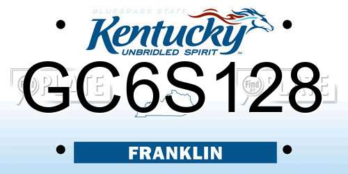 GC6S128 Kentucky License Plate