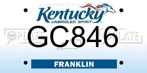GC846 Kentucky License Plate