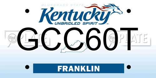 GCC60T Kentucky License Plate