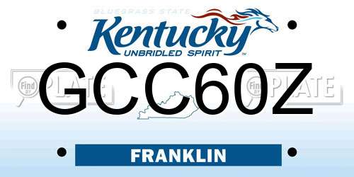 GCC60Z Kentucky License Plate
