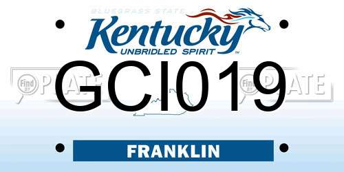 GCI019 Kentucky License Plate