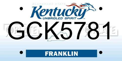 GCK5781 Kentucky License Plate