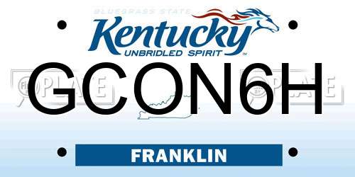 GCON6H Kentucky License Plate