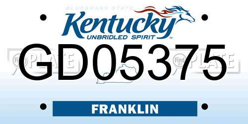 GD05375 Kentucky License Plate