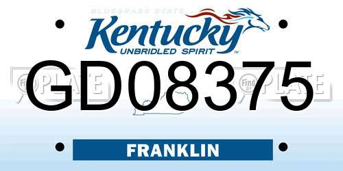 GD08375 Kentucky License Plate
